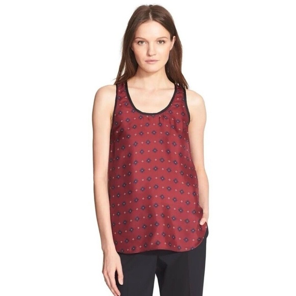 Rag & Bone Teddy Printed Tank in Cabernet Diamond - Picture 1 of 8